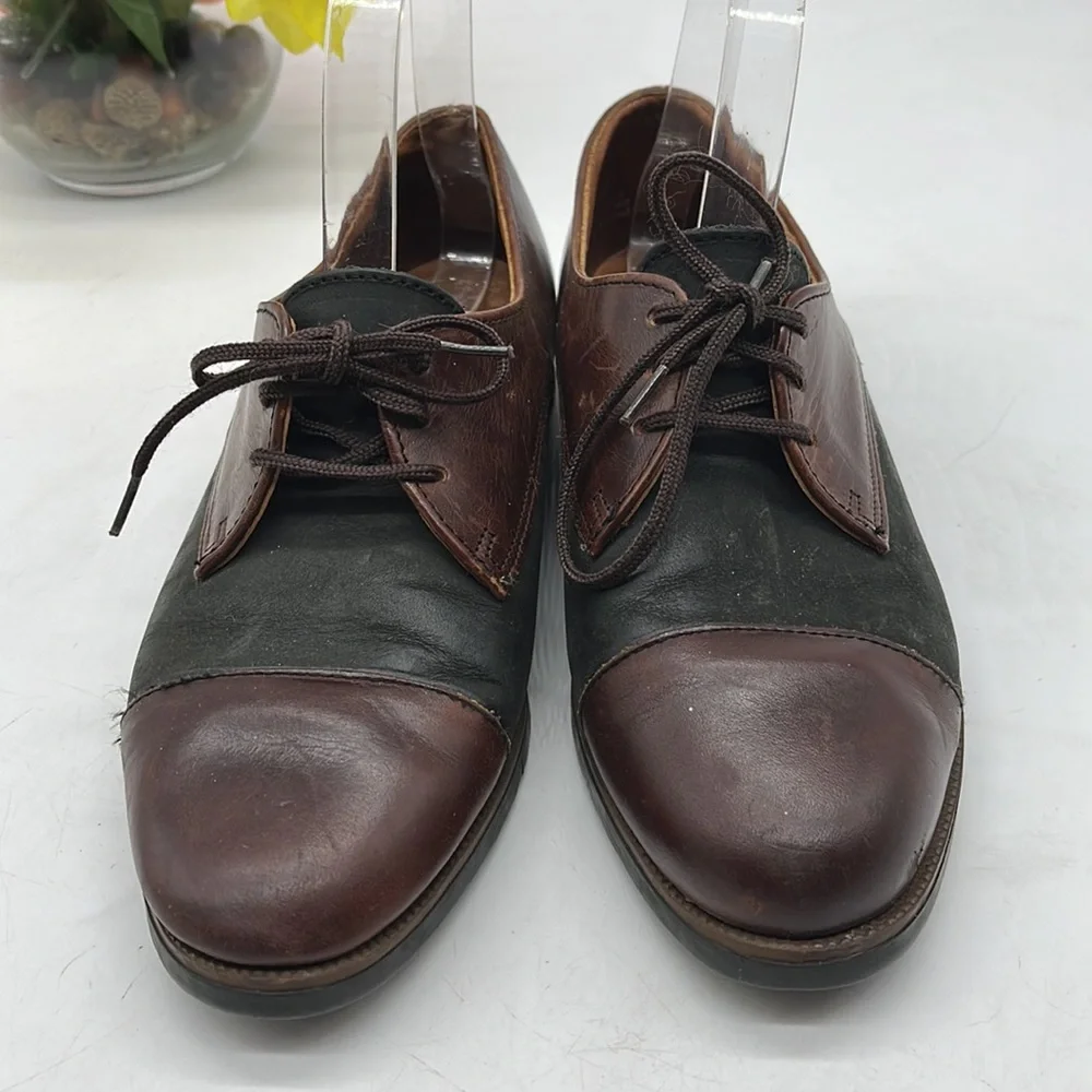 Sebago Black Brown Leather Women's Size 7.5 SNK6536H - Picture 2 of 8